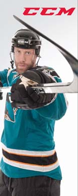 San Jose Sharks Jumbo Joe Thornton wearing CCM hockey gear