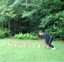 Radius Edge Power Skating Peter Klim Frozen in FORM during explosive start drill the Plyometric Standing Jump